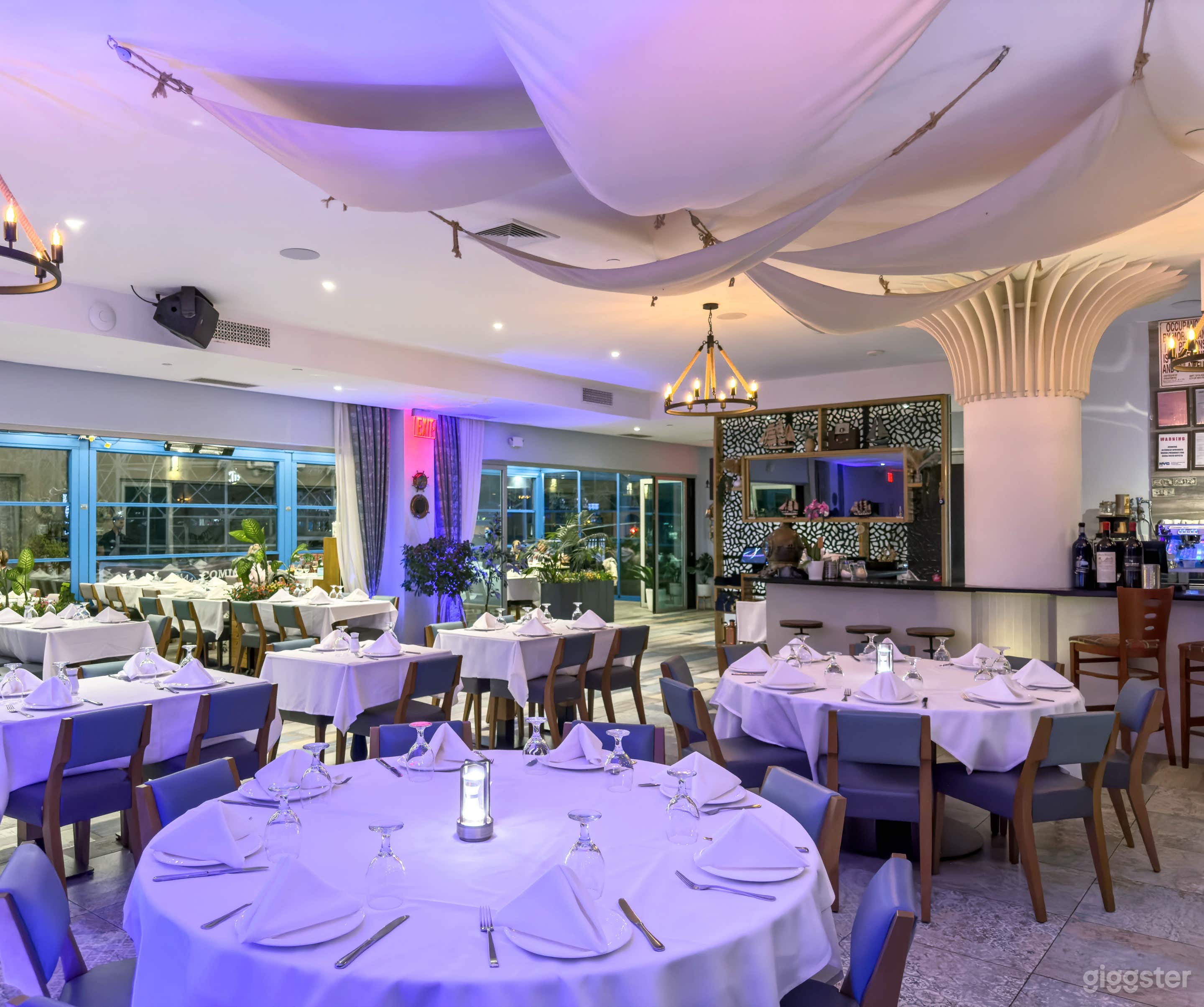 Our main dining room, as seen from the stage side. 