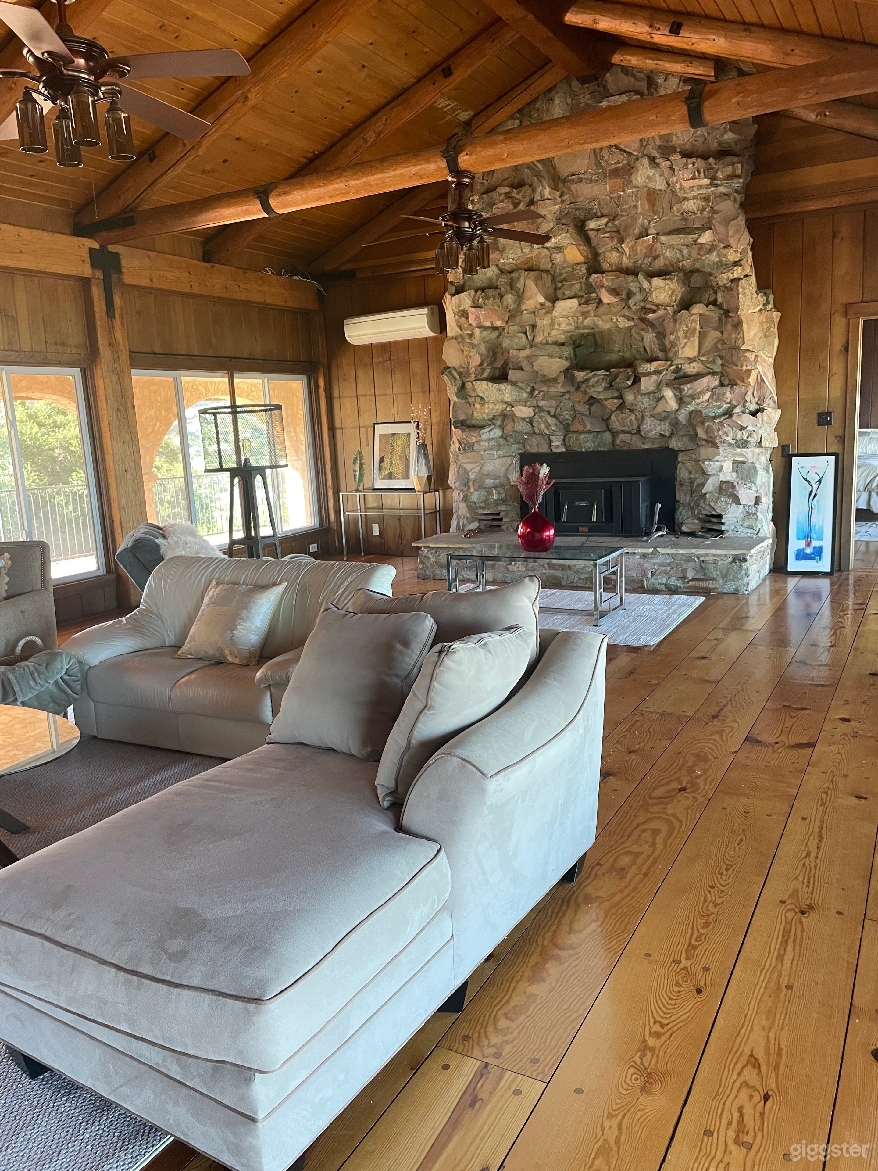 Vaulted ceilings in great room