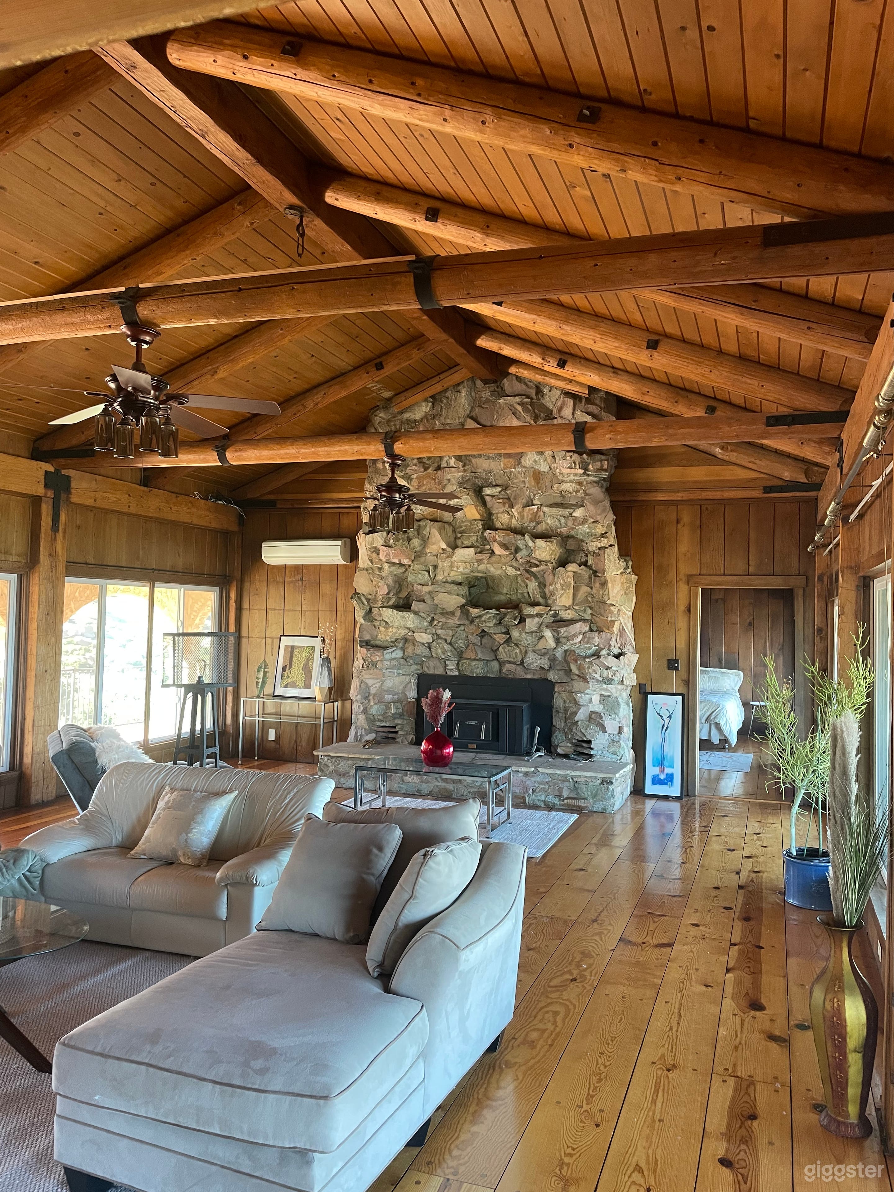 Beautiful stone fireplace