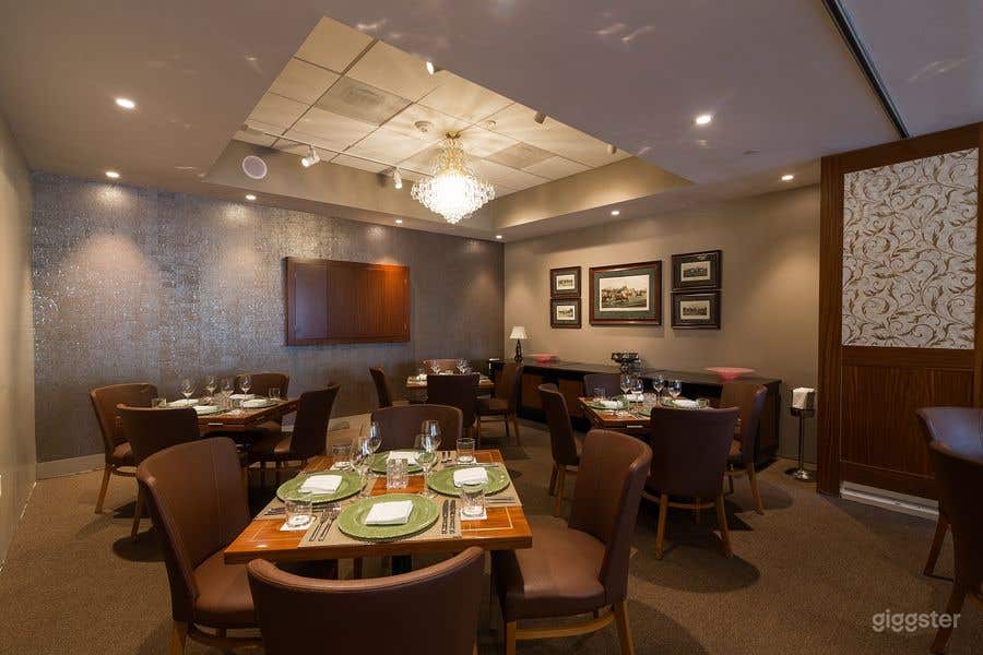 Cozy Dining Room with Polo-themed Paintings in Houston Photo 3