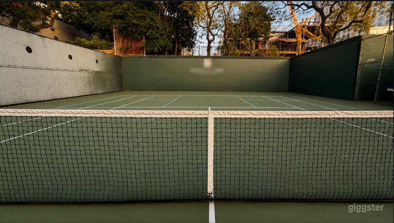  Private Luxury Tennis Court with Cinematic DTLA Skyline 