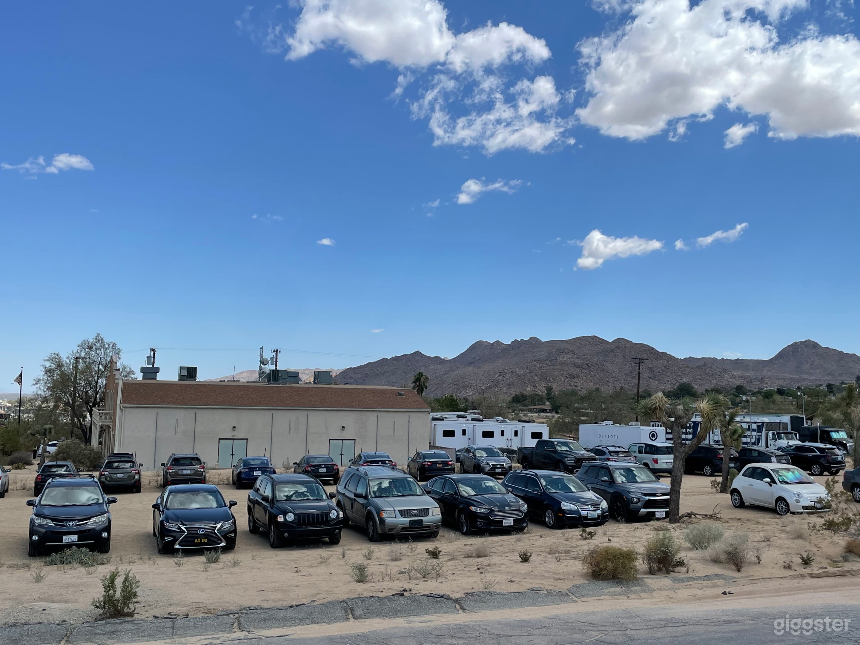 View from the west side of dirt lot during from a recent rental.