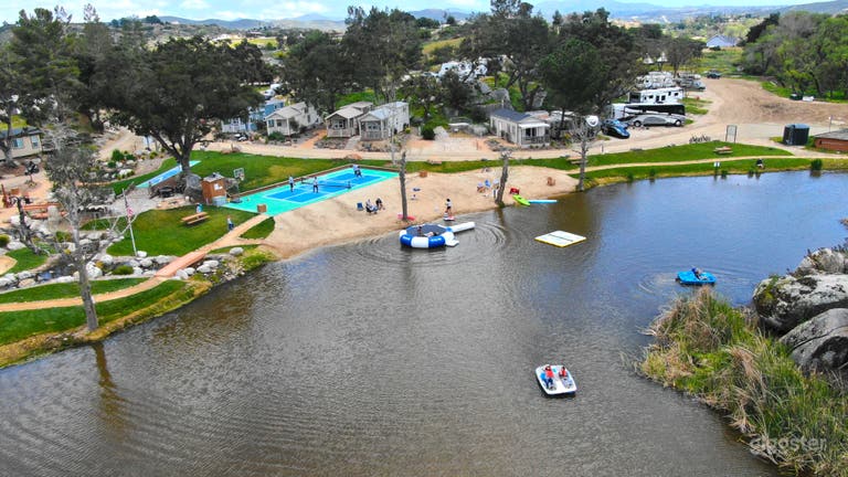  Private Campground with Beachside Lake and Cabins 
