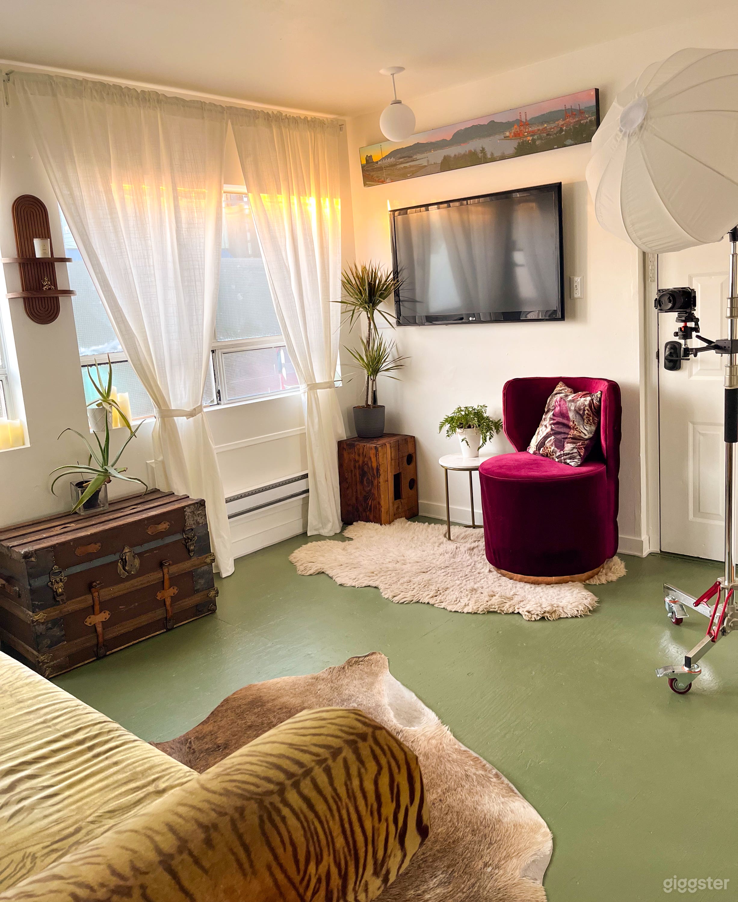 Fully Equipped – Complimentary lighting gear and a camera tripod are available, so you can arrive and start shooting hassle-free.