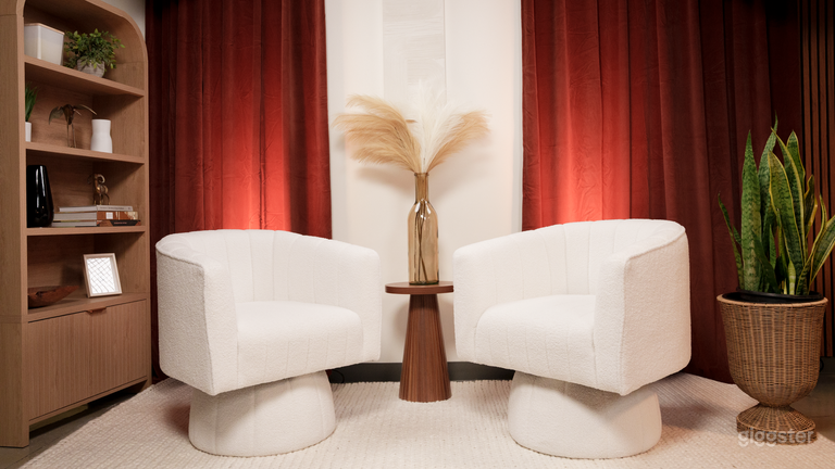  Full Service Minimal Podcast Lounge Set 