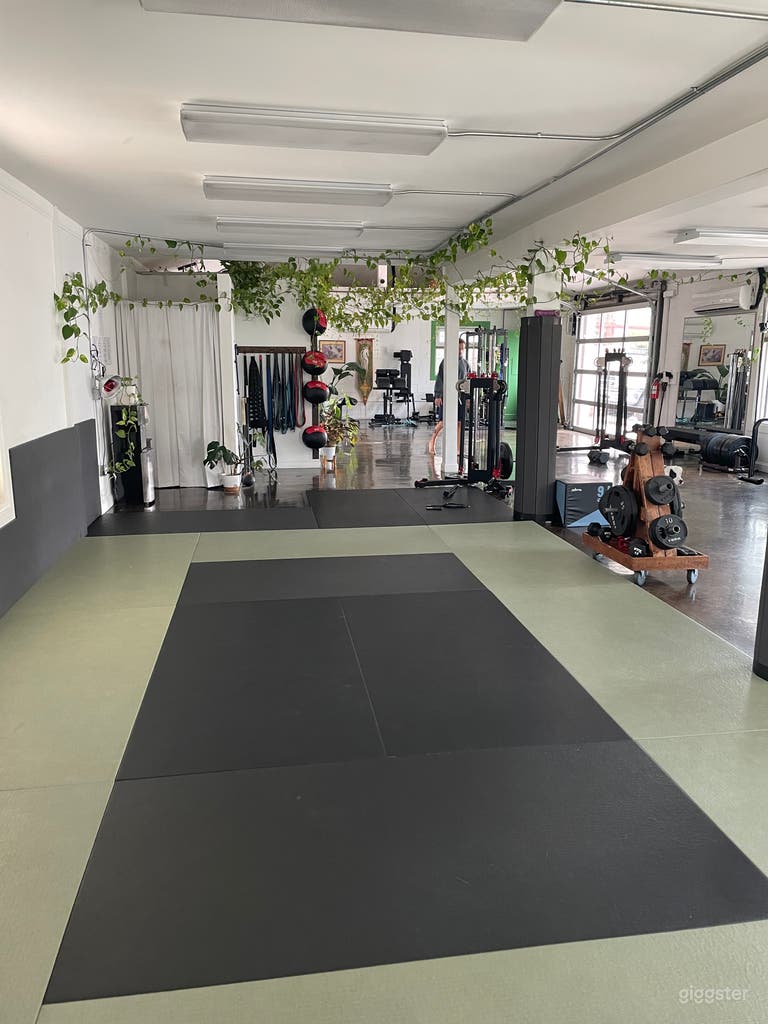  Centro de fitness minimalista boutique con luz natural 