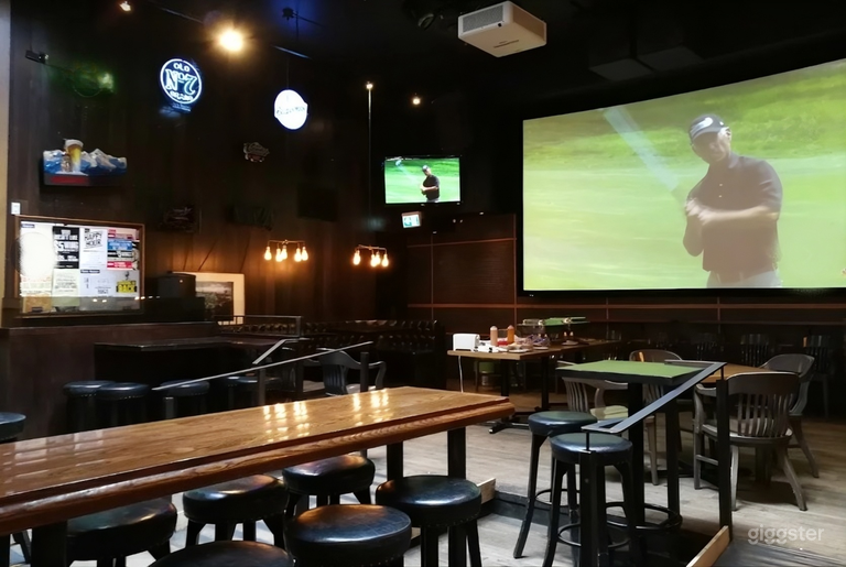  Main floor with dance floor, dining, bar and a 16‑ft project 