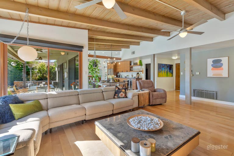  Open Concept Living Room with High Ceilings 