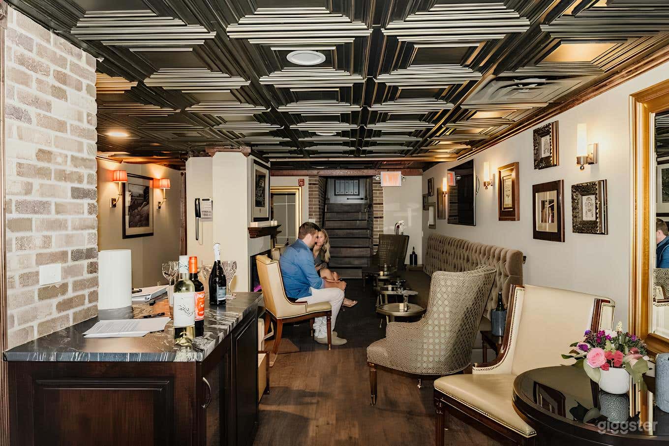 Built in 1893-Speakeasy. Vintage, exposed beam & tin-ceiling Photo 1