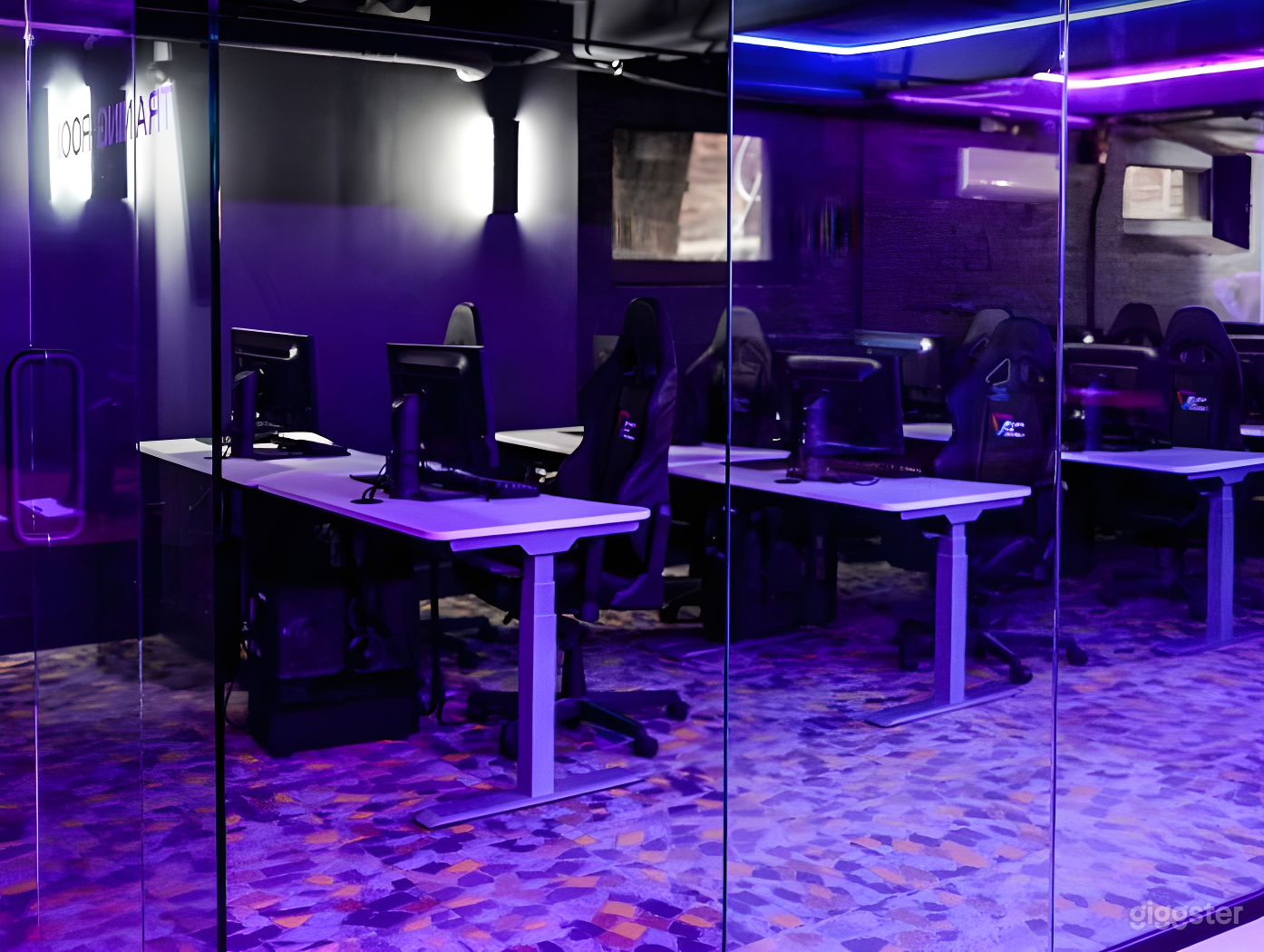 Futuristic Training Zone with Neon Lights Photo 1