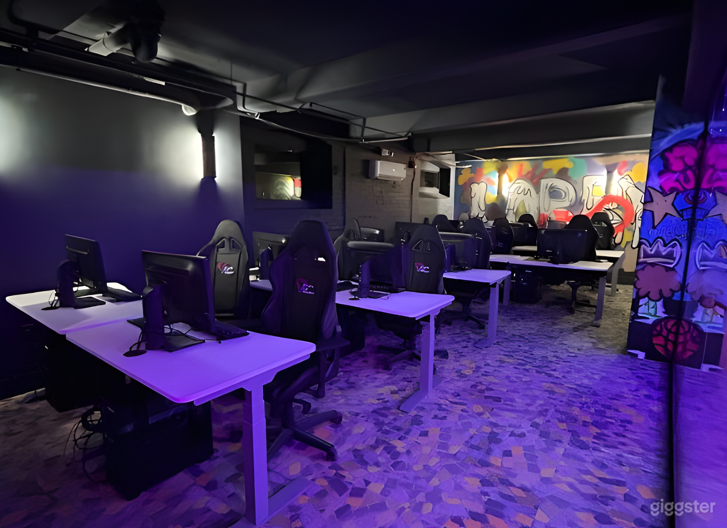 Futuristic Training Zone with Neon Lights Photo 2