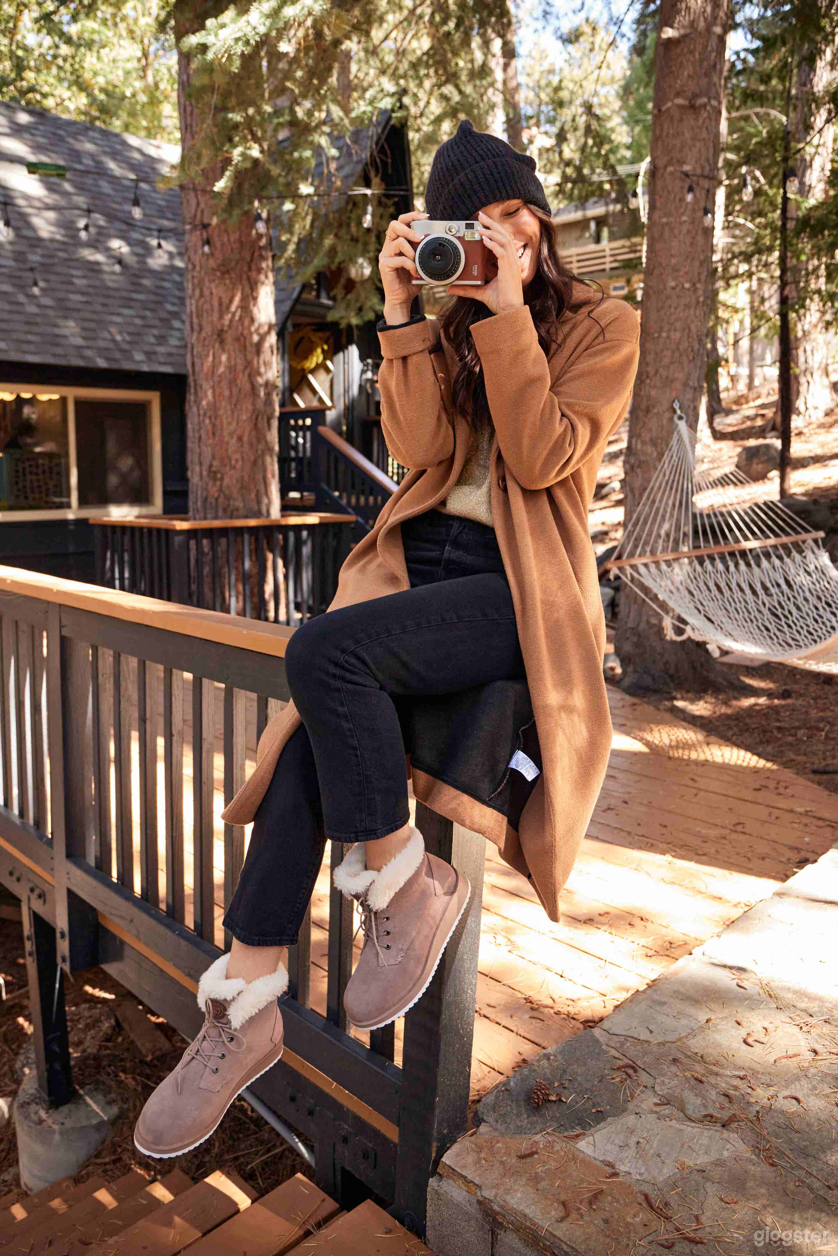 Black A-Frame Mid-Century Cabin in the Mountain Photo 2