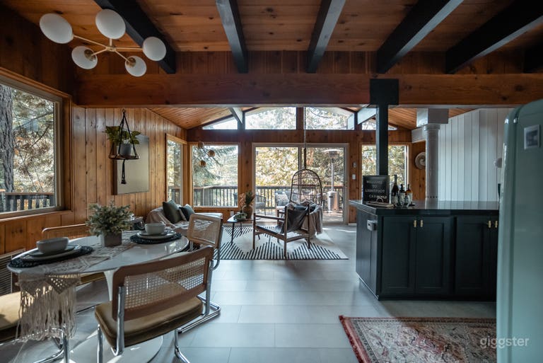  Black A-Frame Mid-Century Cabin in the Mountain 