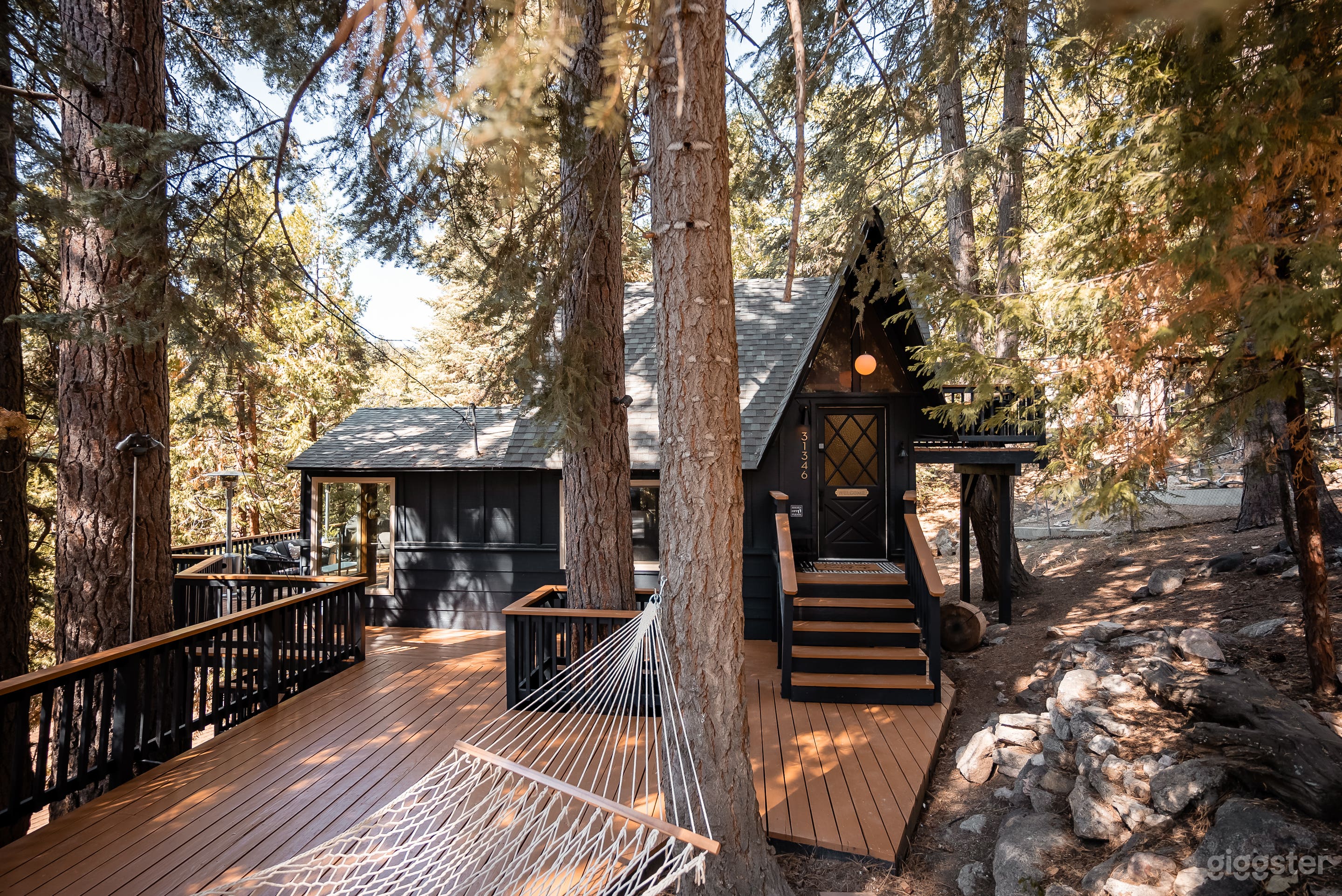 Black A-Frame Mid-Century Cabin in the Mountain Photo 1