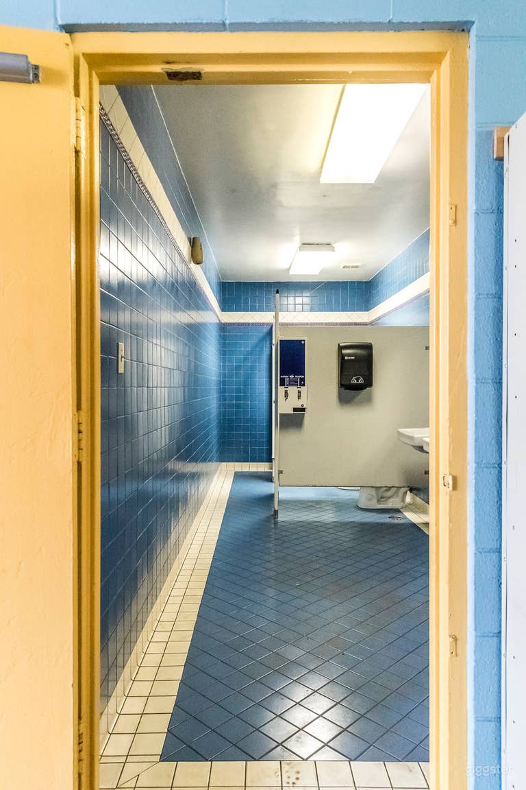  School with Classrooms, Auditorium, Yard, Lockers 