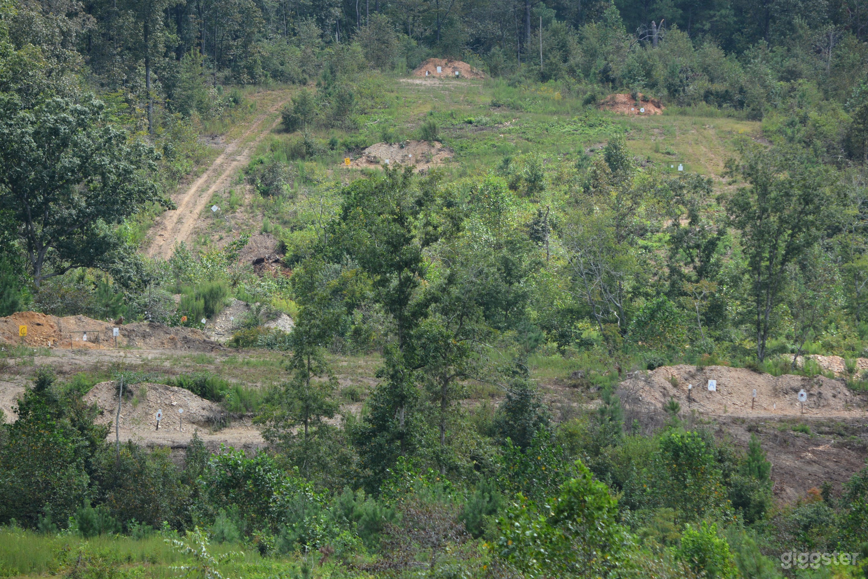 This is the 900 yard section of the range. The targets can be moved or removed as required one of the roads can be seen going up the hill on the left side