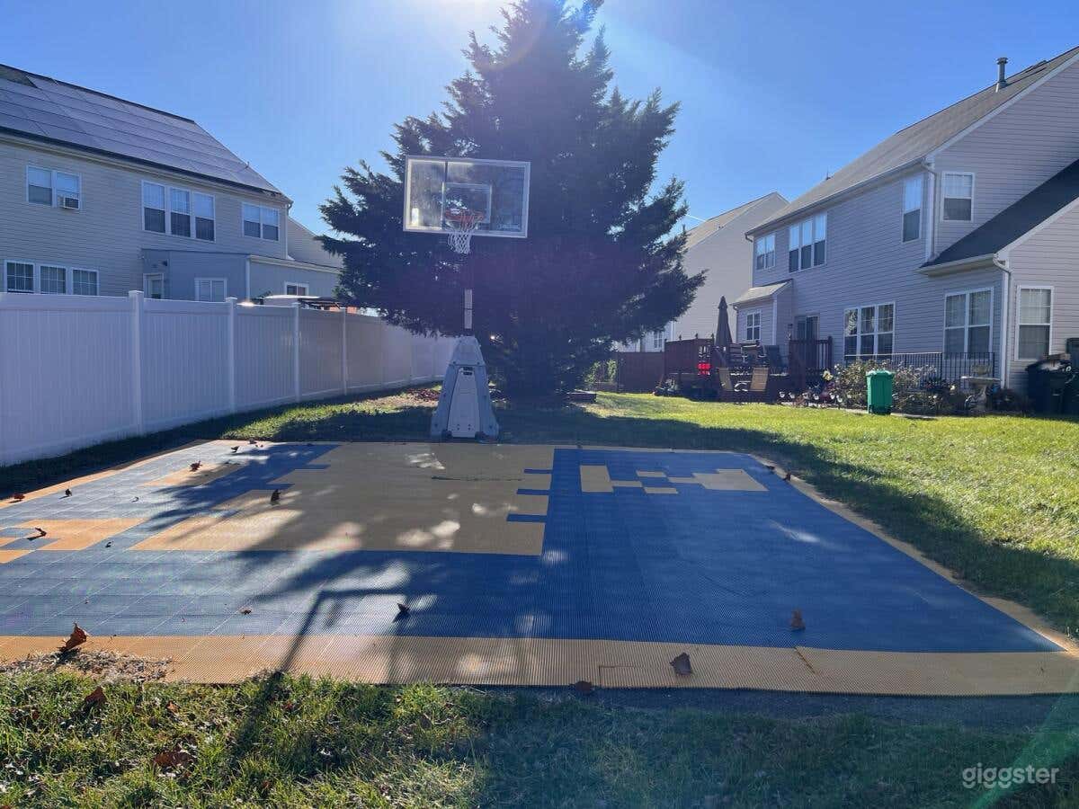 Backyard Half Basketball Court Photo 3