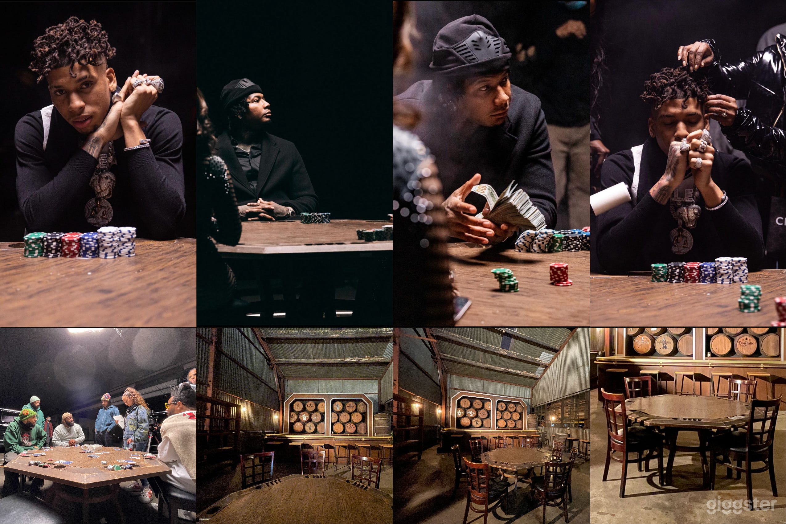 Underground Poker Table Set in Warehouse  Photo 1