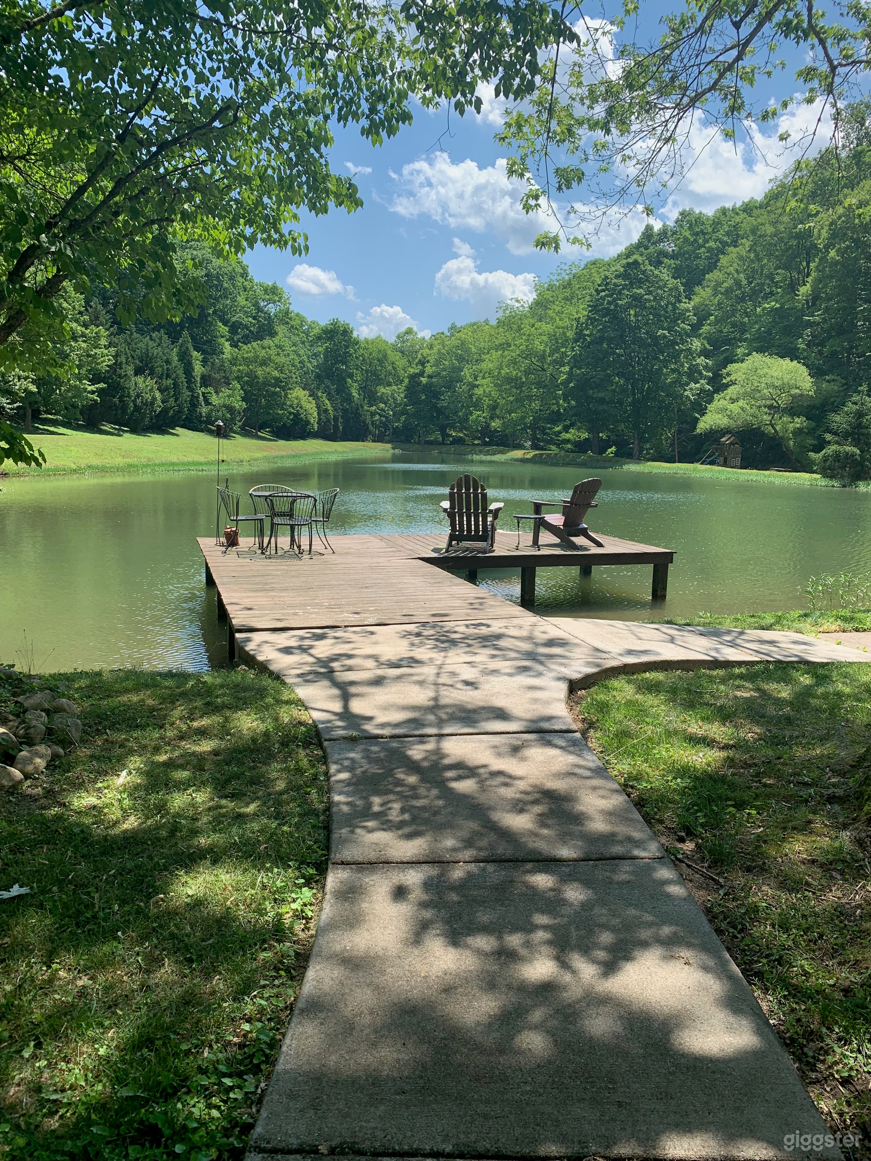 View of dock and lake
