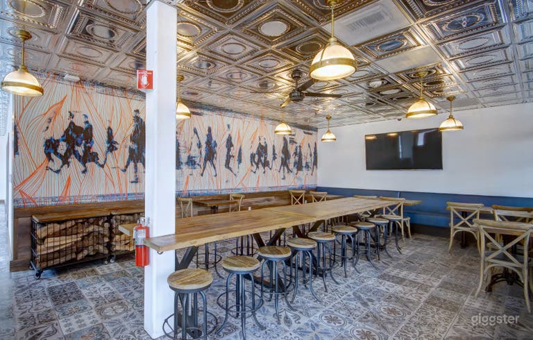  Our special Train Car Room was designed to resemble dining train cars of the past. Feel free to admire the beautiful artwork on our wall. We selected this particular piece because of the movement it conveys and the color combination is a perfect expression 