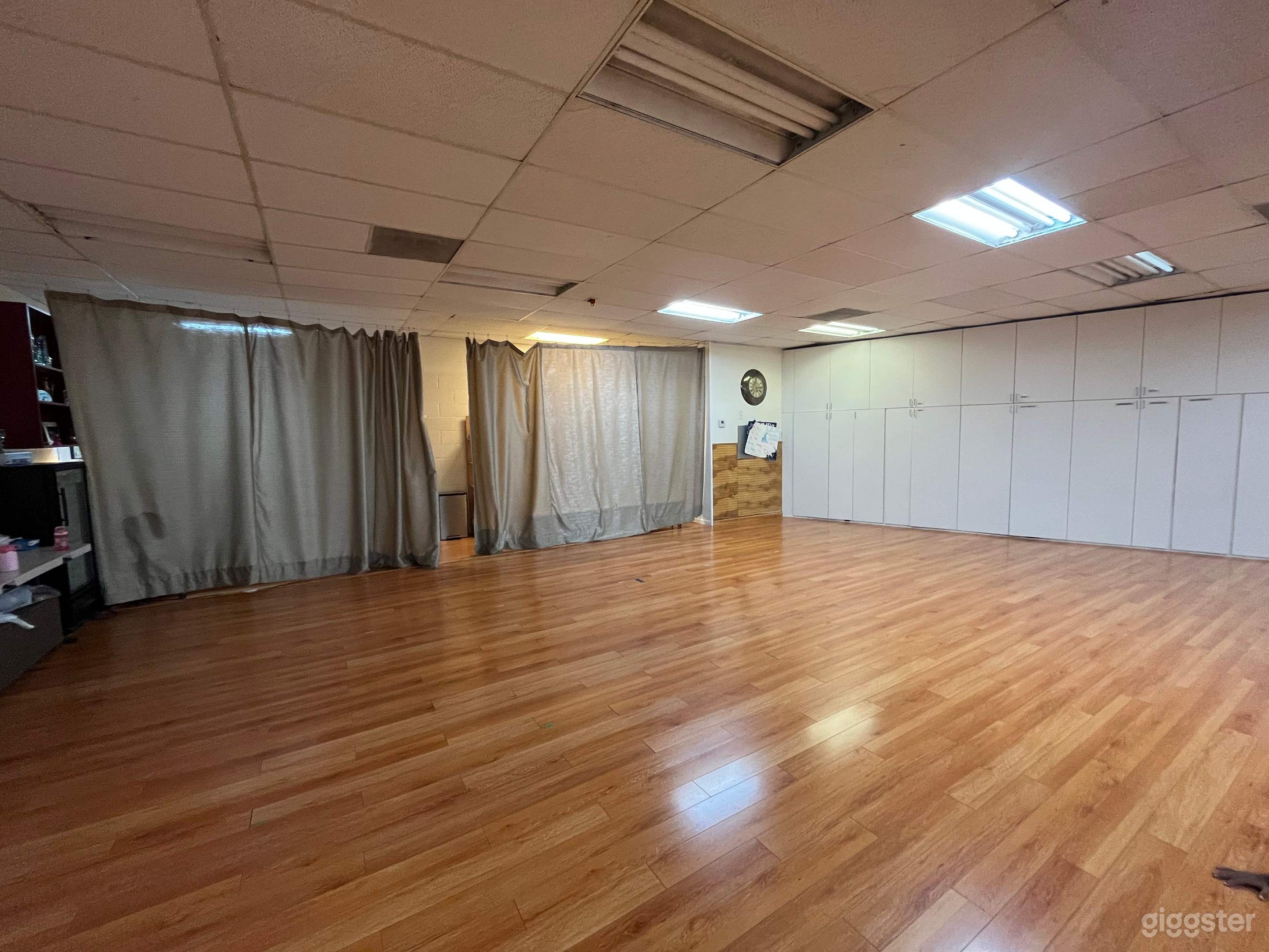 Bright, Open Dance Studio with Mirrors + Wood Floors Photo 1