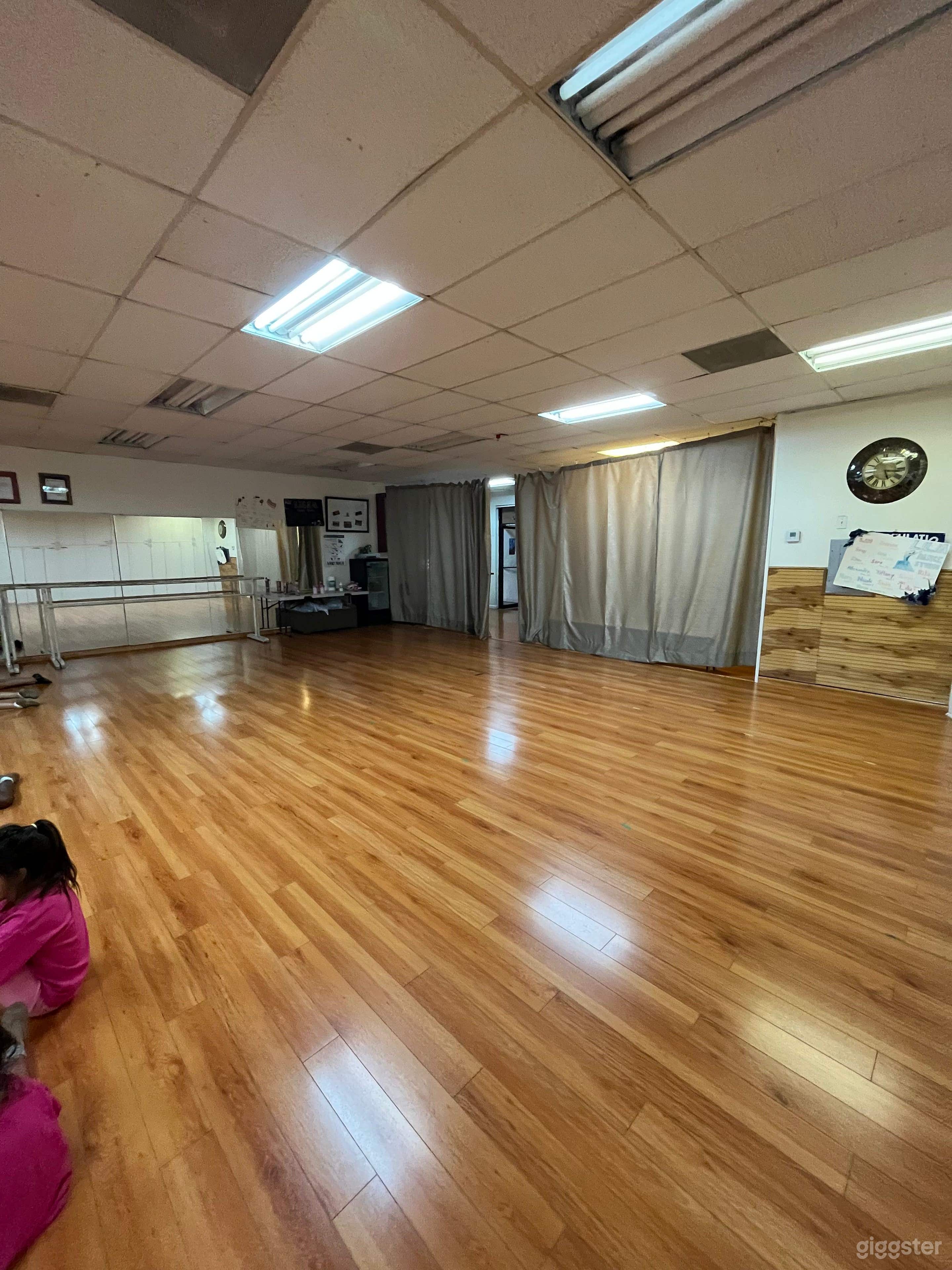 Bright, Open Dance Studio with Mirrors + Wood Floors Photo 2