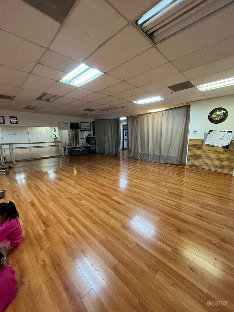  Bright, Open Dance Studio with Mirrors + Wood Floors 