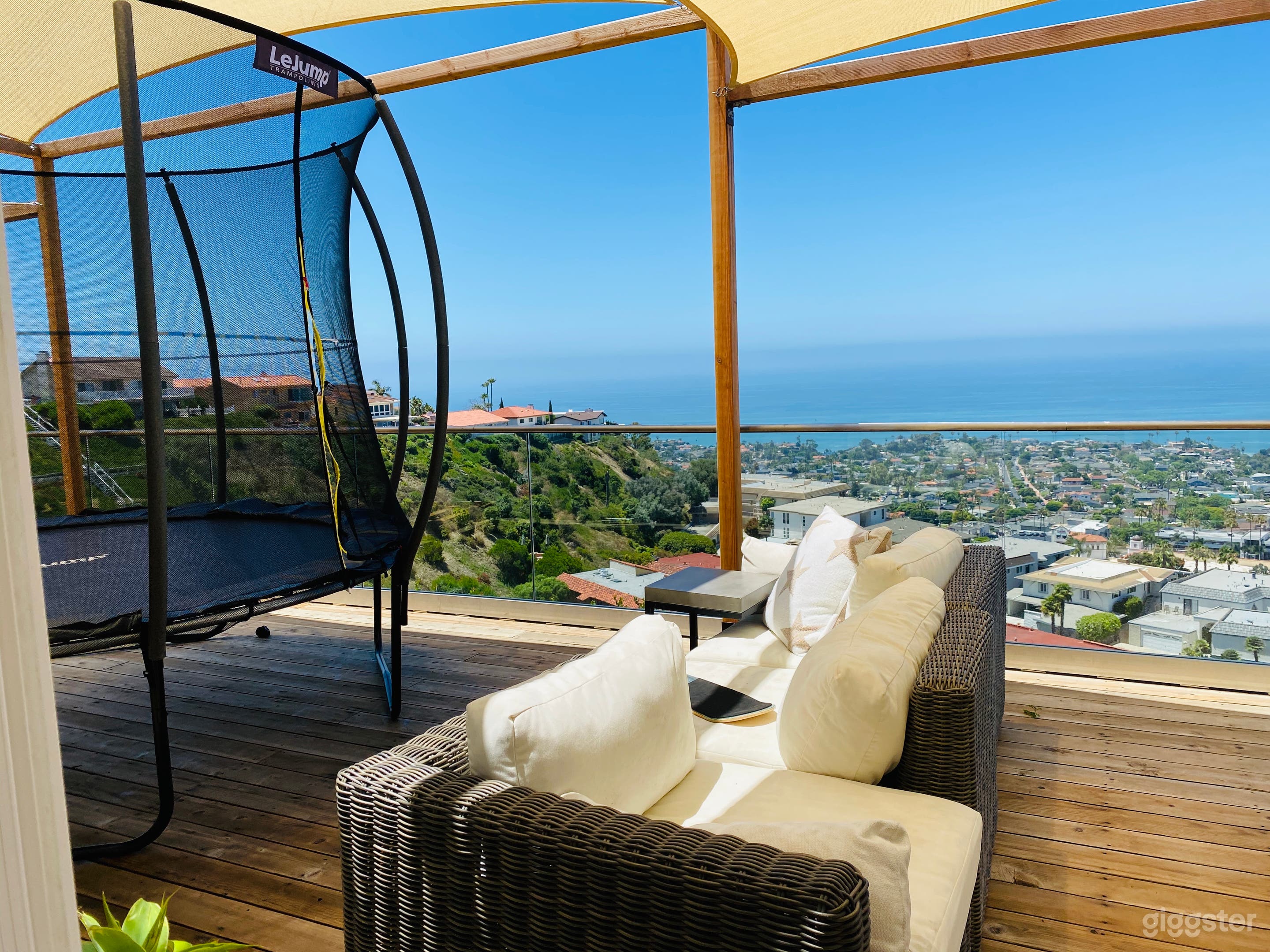 Outside living room / family room MOVABLE trampoline