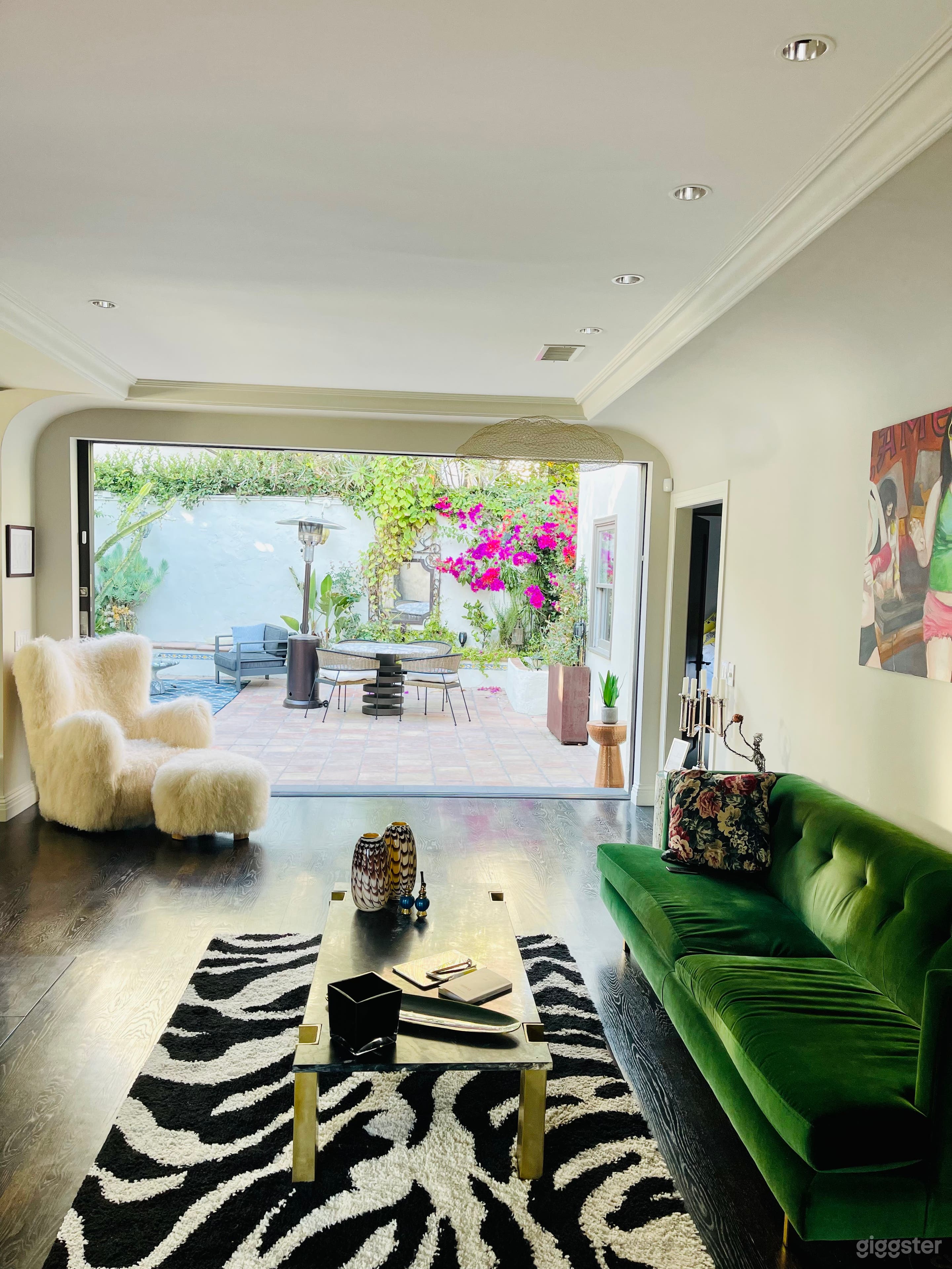 Living room with opening to the patio