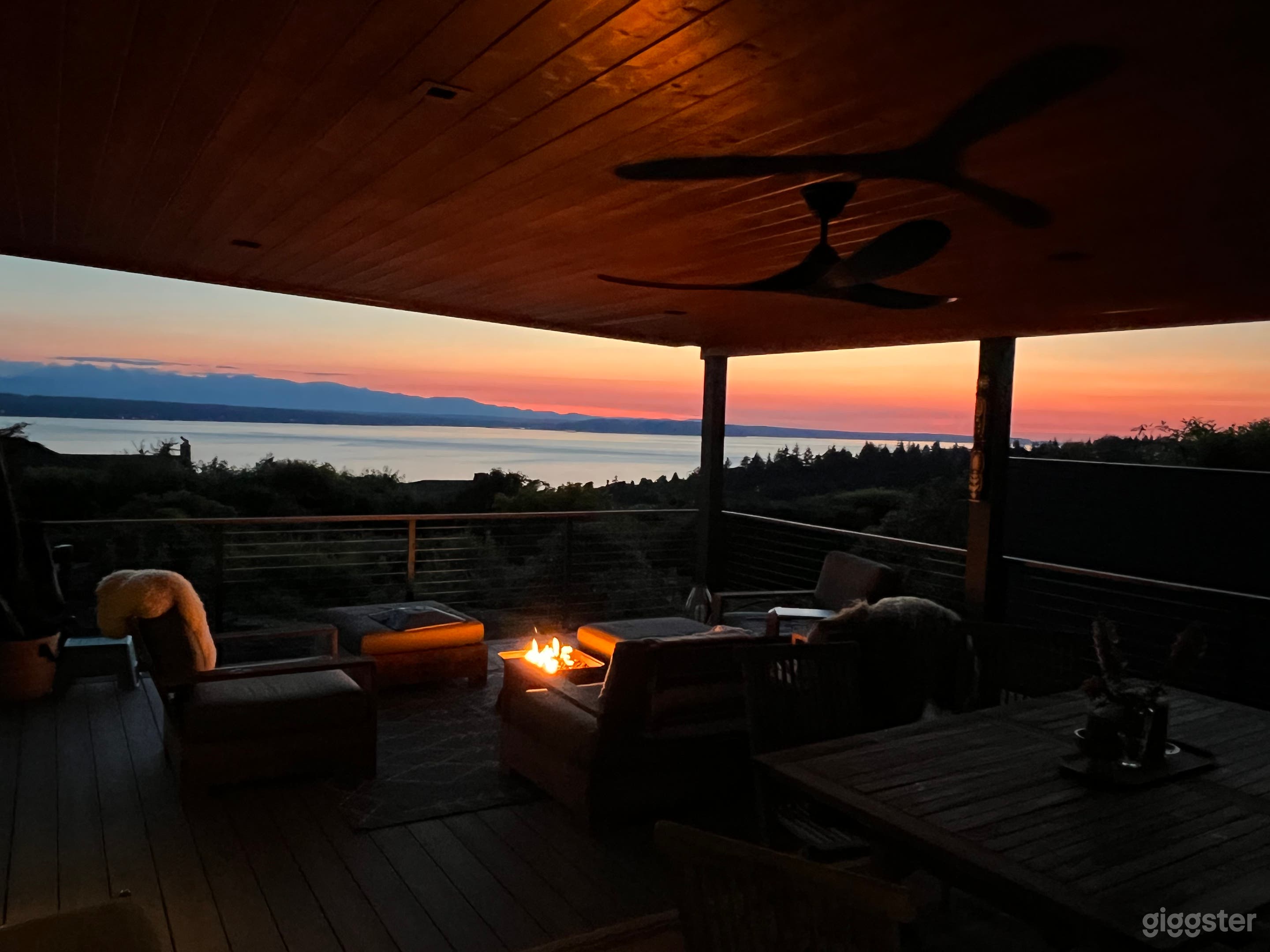 view from covered deck off kitchen/dining room