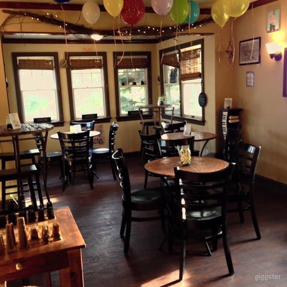 Cozy Coffeehouse, Indoor/Outdoor Space Photo 1