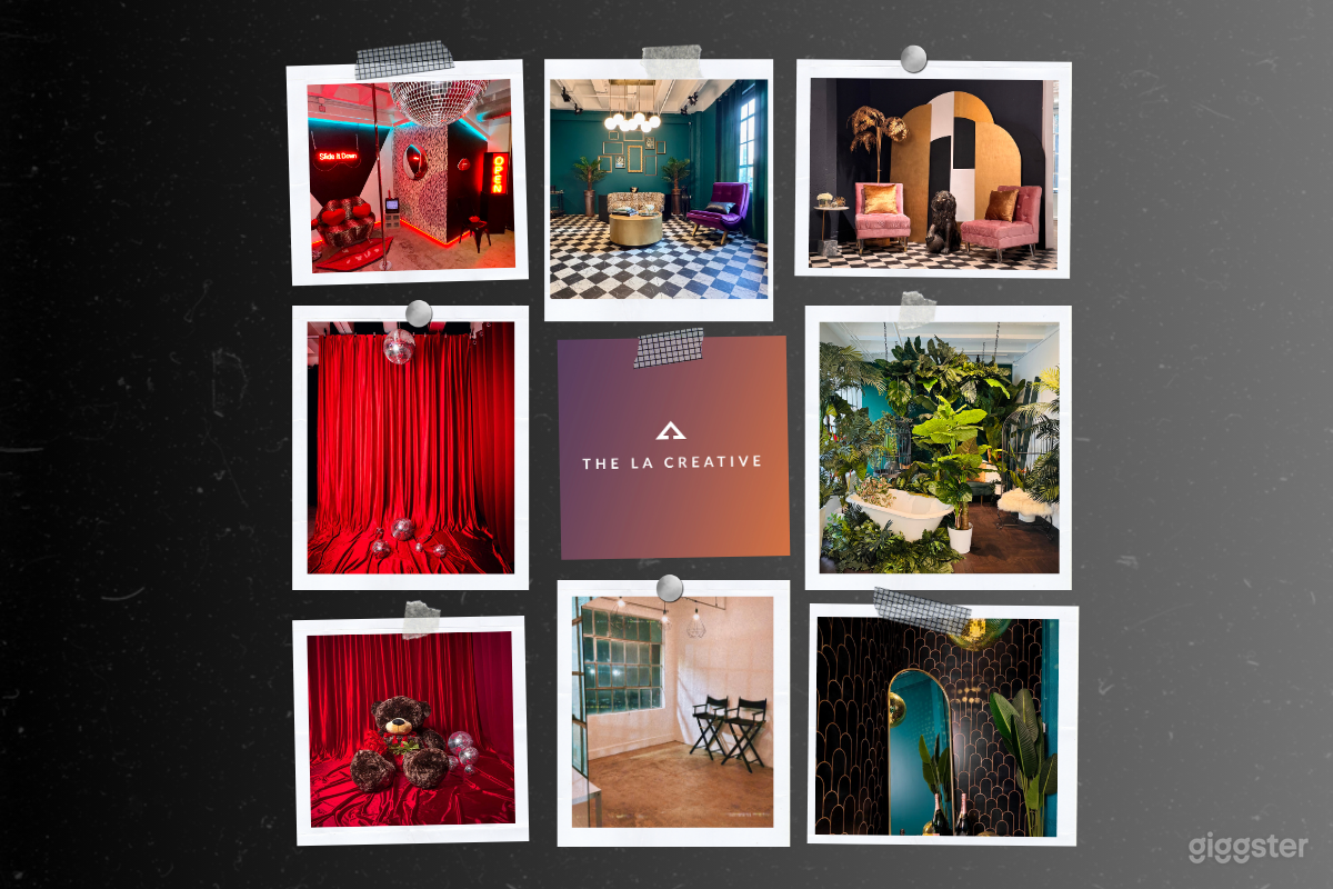 1,050 sq ft multi-set creative space, featuring 4 unique rooms. In our studio you can find one-of-a-kind props and furniture, professional lighting, and ample power. We also have WiFi and central A/C. Located in Downtown