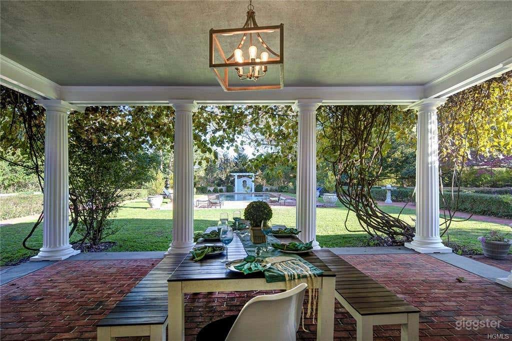 View from house on to backyard