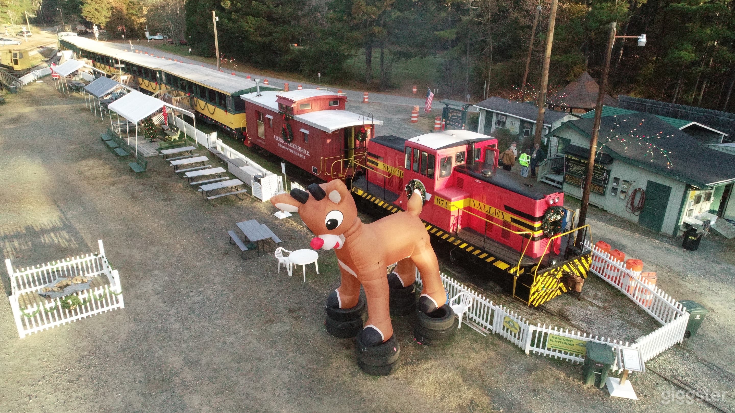 Santa train waiting for departure at teh New Hope Valley Railway