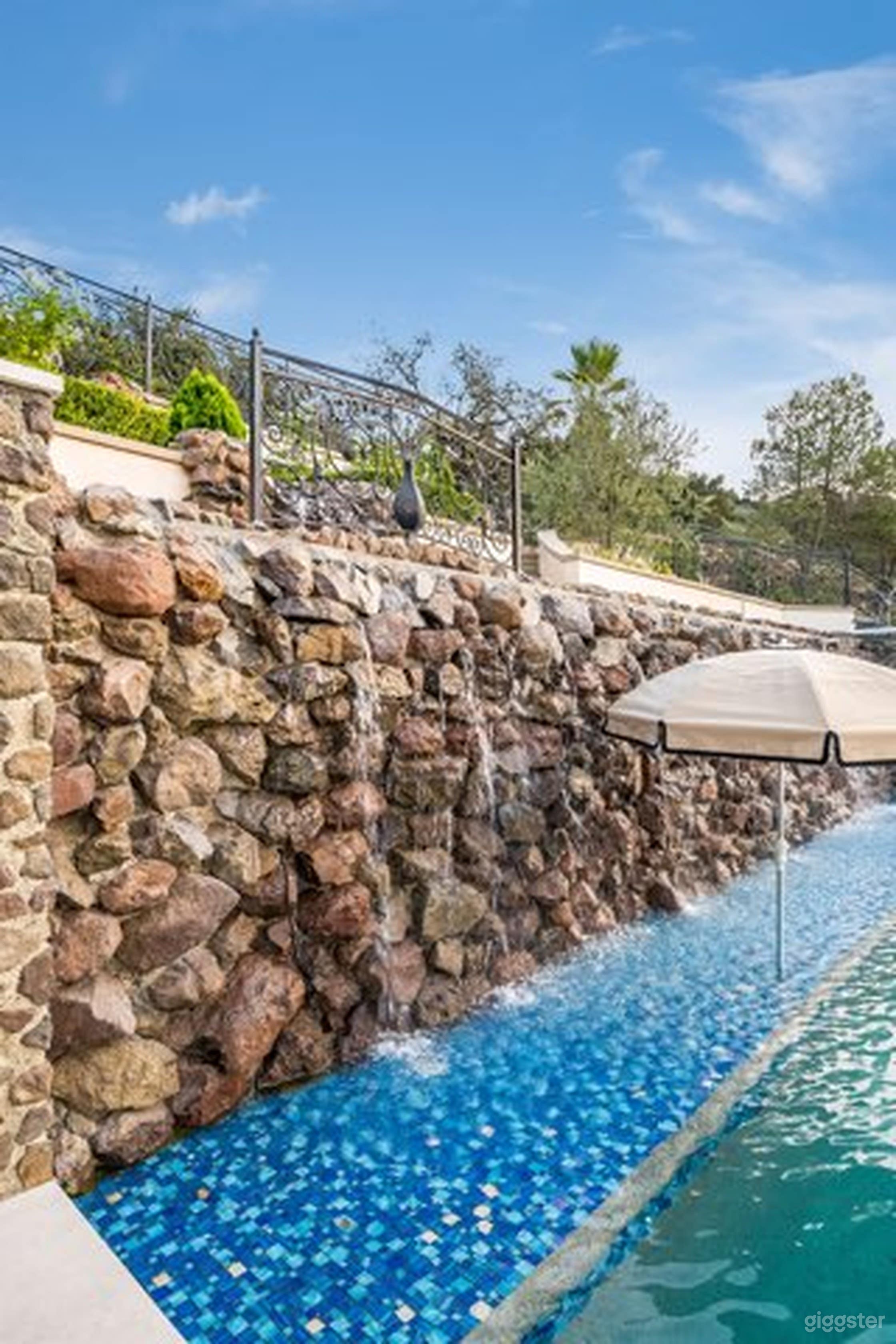 An extravagant pool at a French Chateau Style Mansion Photo 4