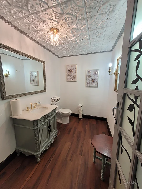  The bathroom in our front room. very large with plenty of room for changing and getting ready for your event. 