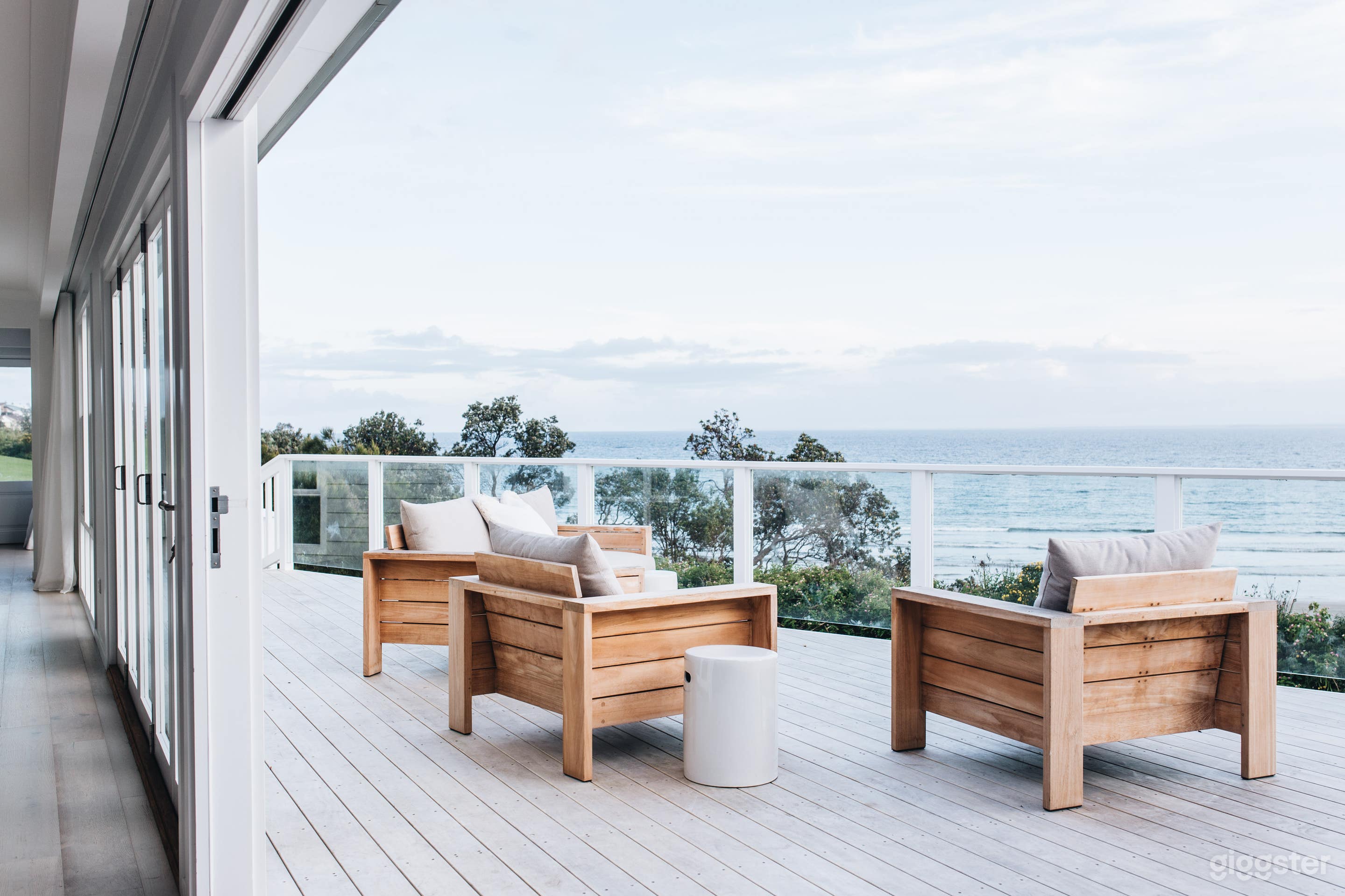 One of the two large outdoor deck spaces off the rear entertaining area