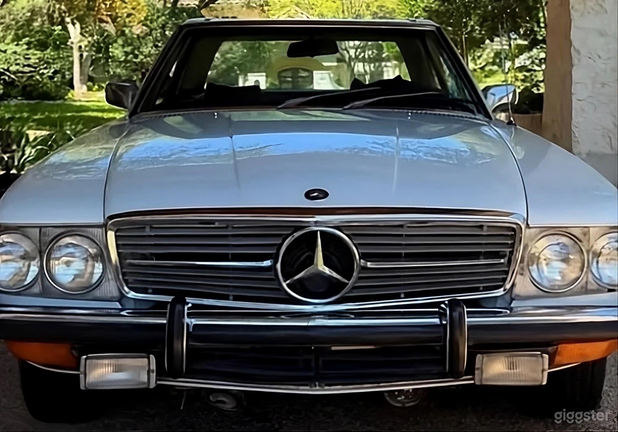 Vintage Mercedes-Benz Convertible Blue Leather Interior Photo 1