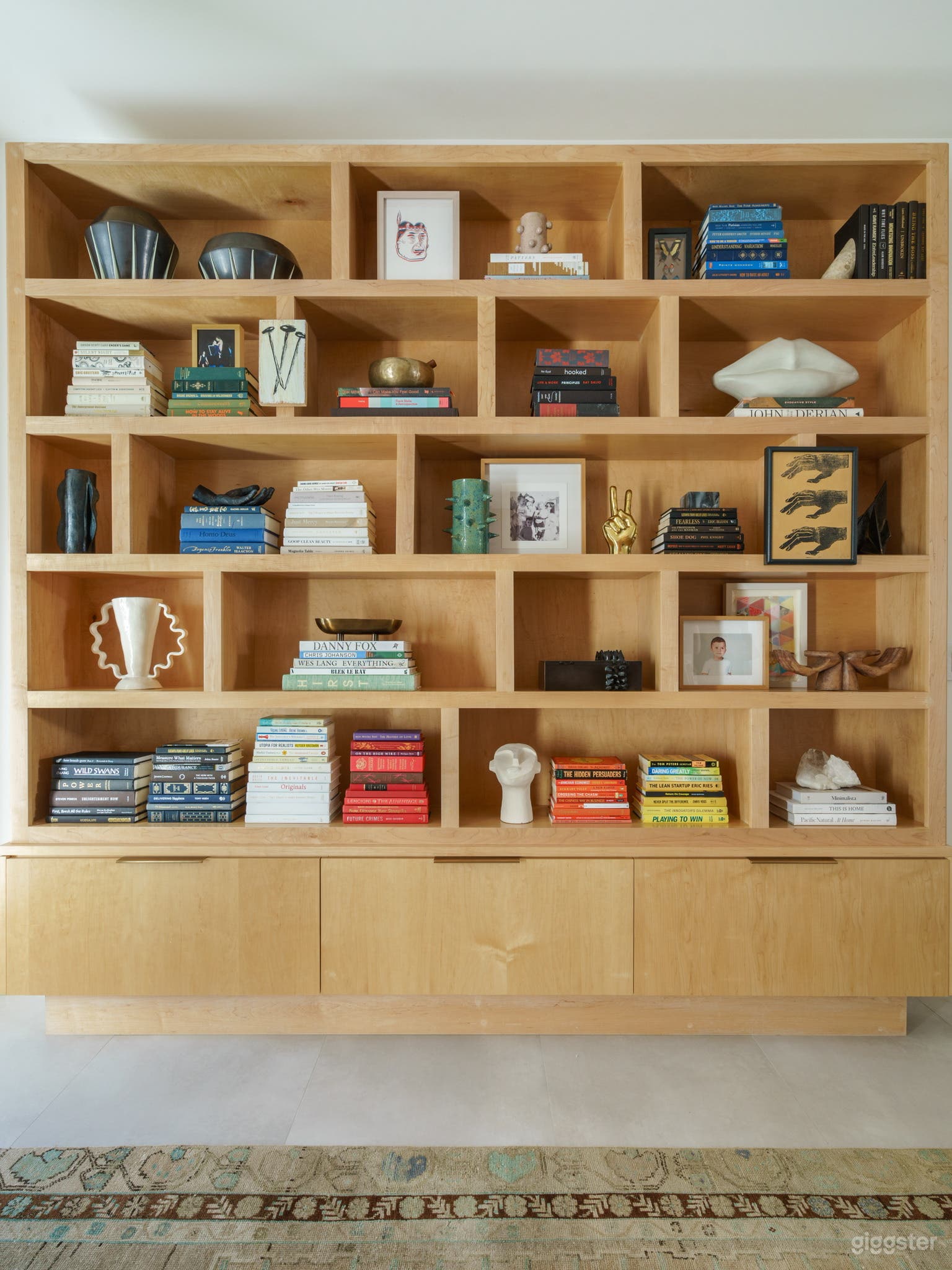 Bookshelf in library room 