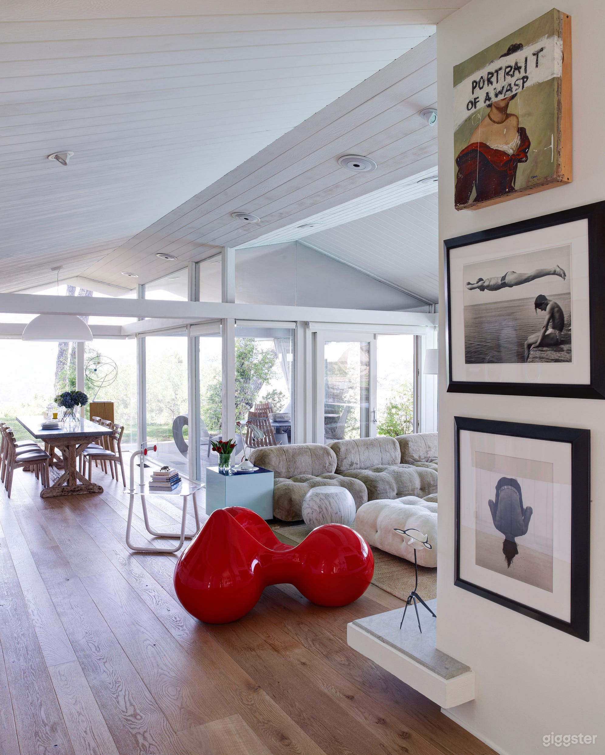 Hallway looking into living room.