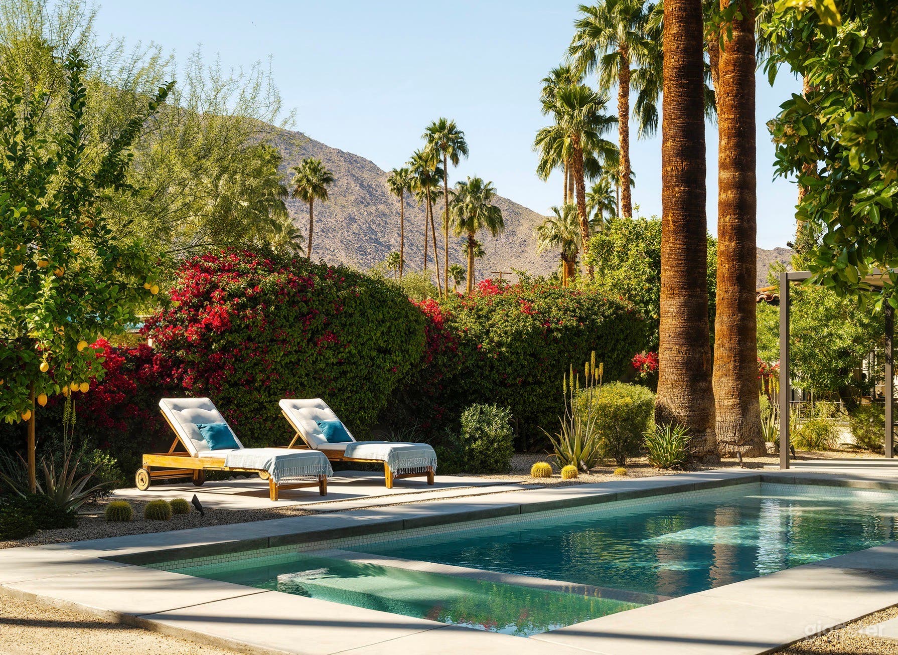 Back yard with mountain backdrop