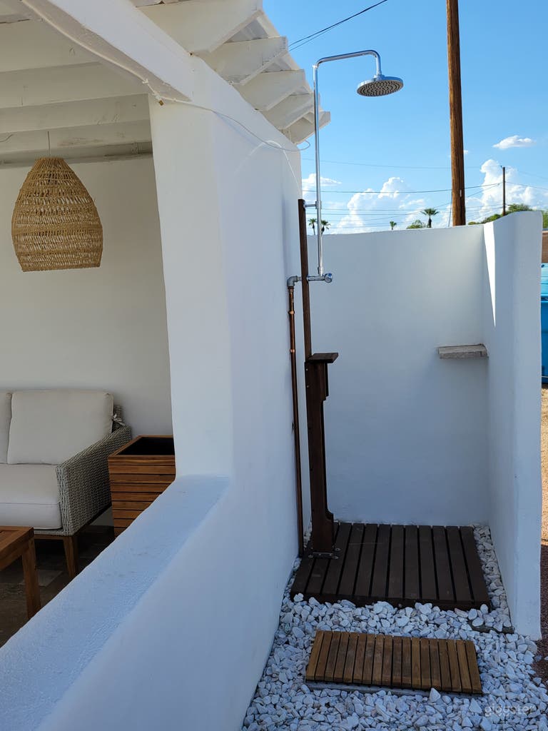  Out door shower attached to the cabana  