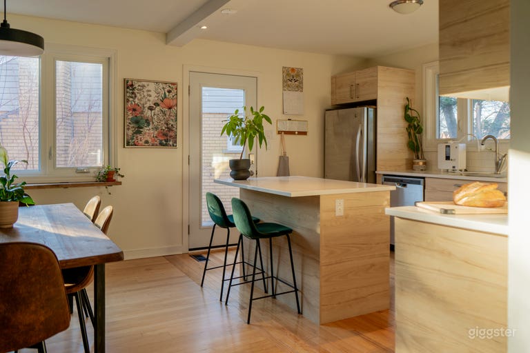  Erdige moderne Küche mit natürlichem Licht 