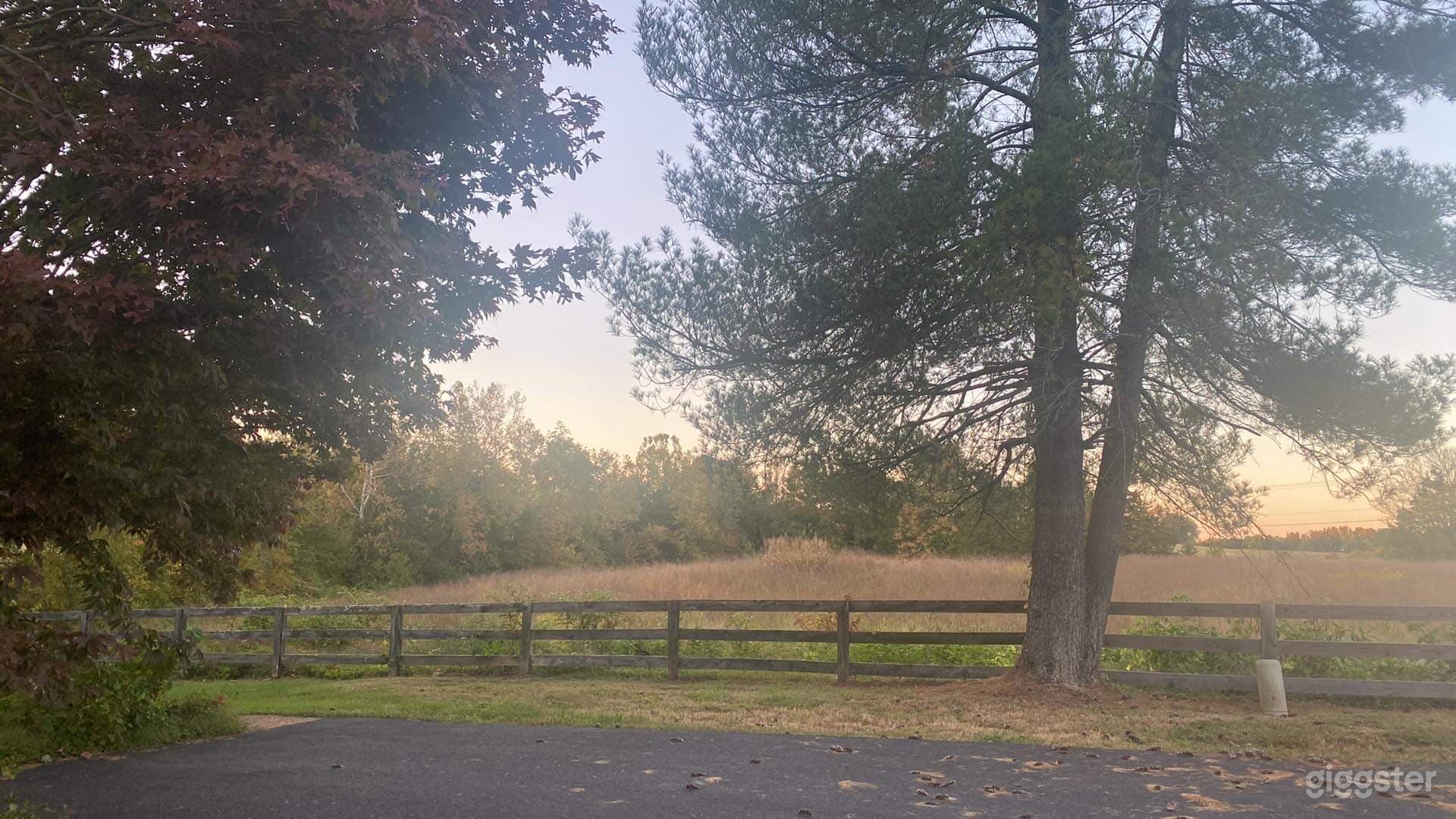 View of one of two pastures in front of the home. 