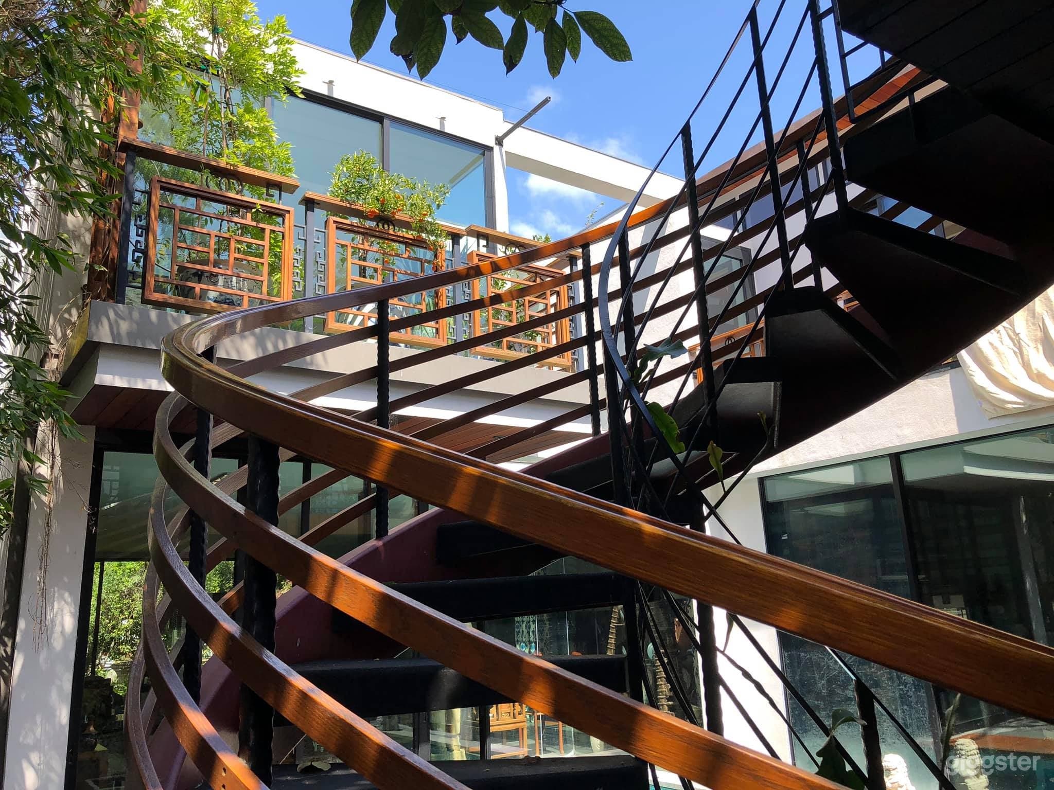 Staircase to library 