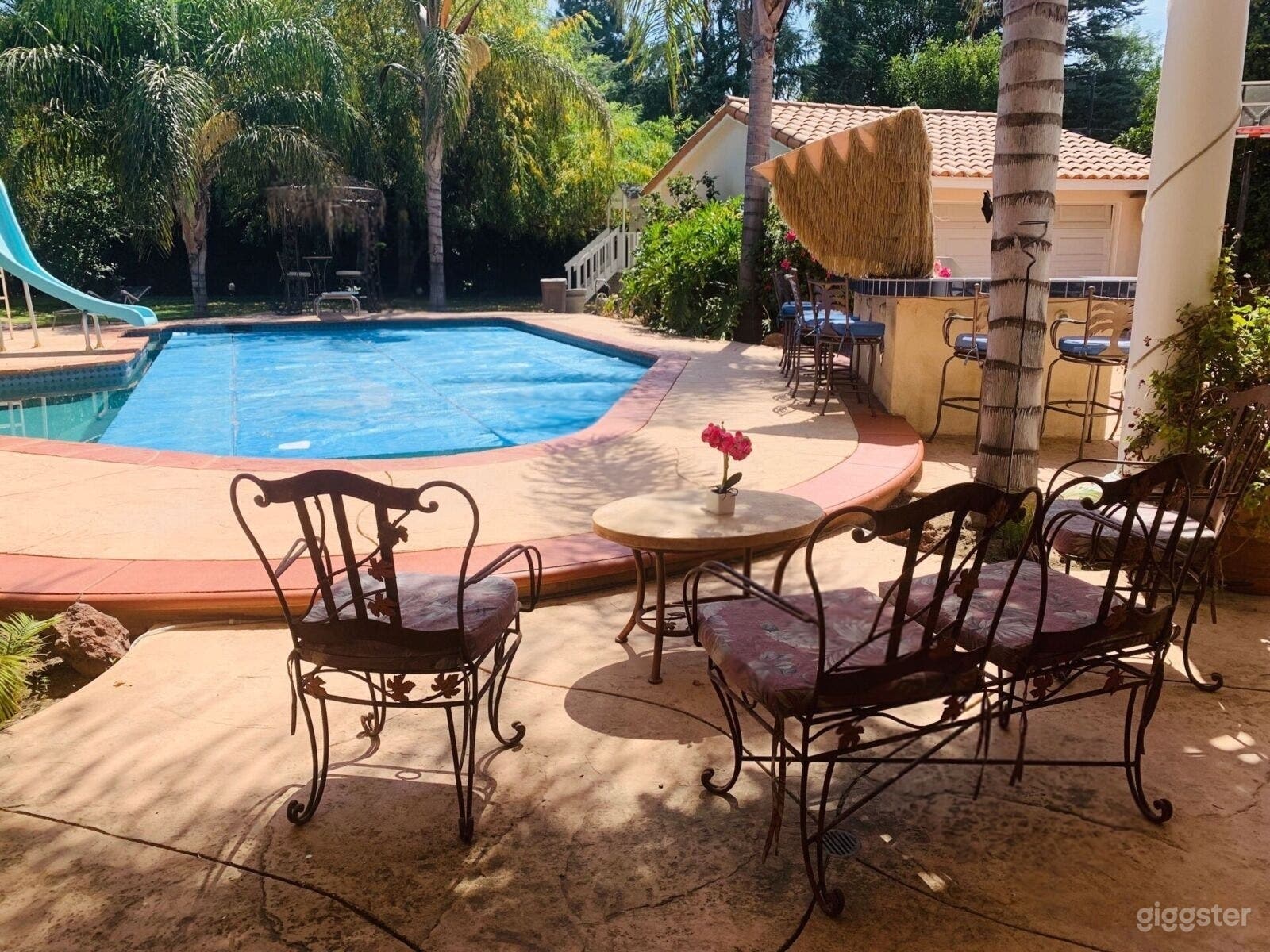 Tropical Pool Escape with Slide &amp; Dive Board Photo 1