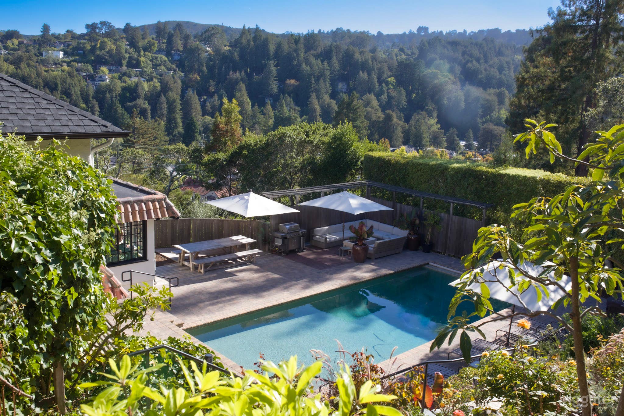 Gorgeous private south facing Estate home downtown Mill Valley