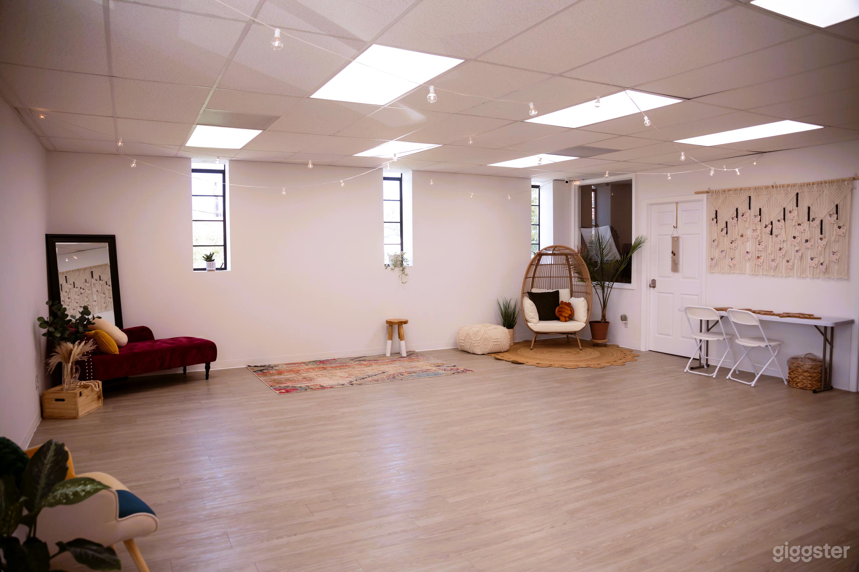 Main room in Hub. Furniture is movable and versatile.