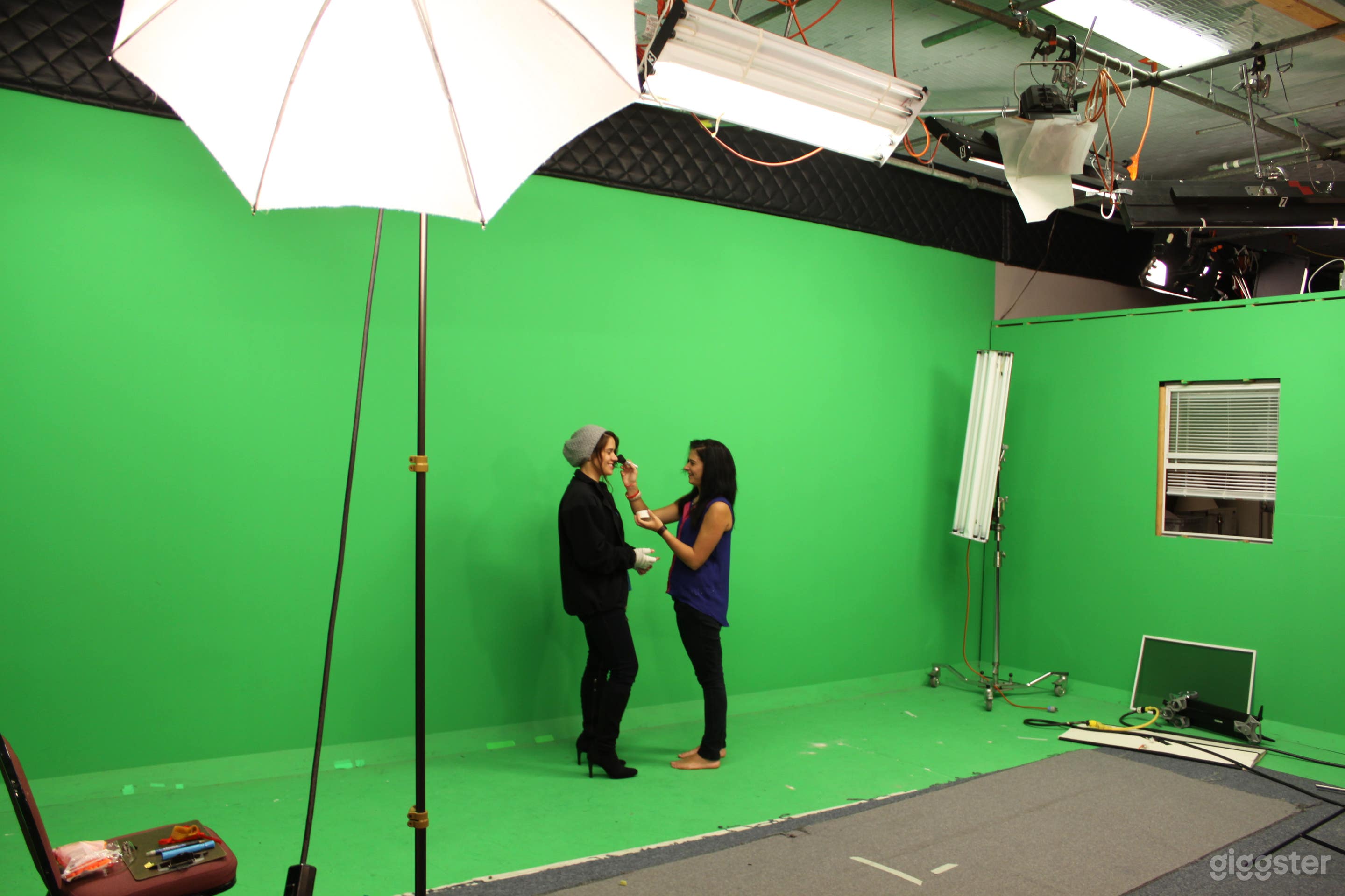 Large studio with green screen and sets