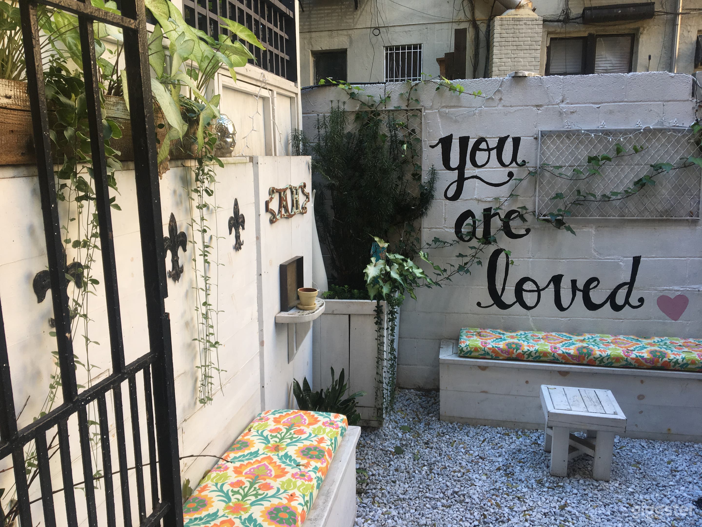 private back yard area